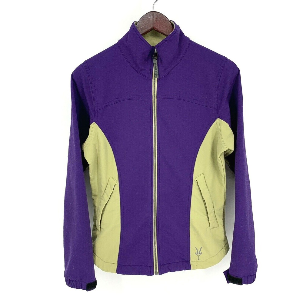 Ladies IBEX Cirque Size Small Purple Zip Jacket Schoeller Wool Blend USA Made‎